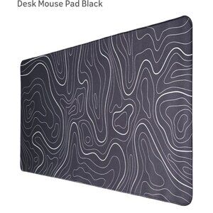 Gaming Mouse Pad Large 23.6 x 11.8in Topographic Keyboard Non Slip Desk Pad Blac
